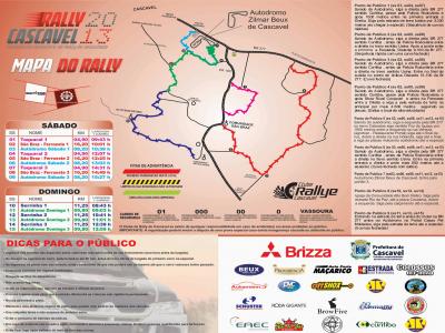 Organizadores divulgam o mapa do Brasileiro de Rali em Cascavel